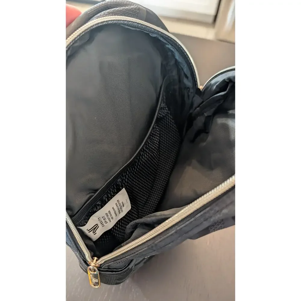 NEW Varsity Spirit Mini Backpack Black Camo Gold Zip Travel Bag